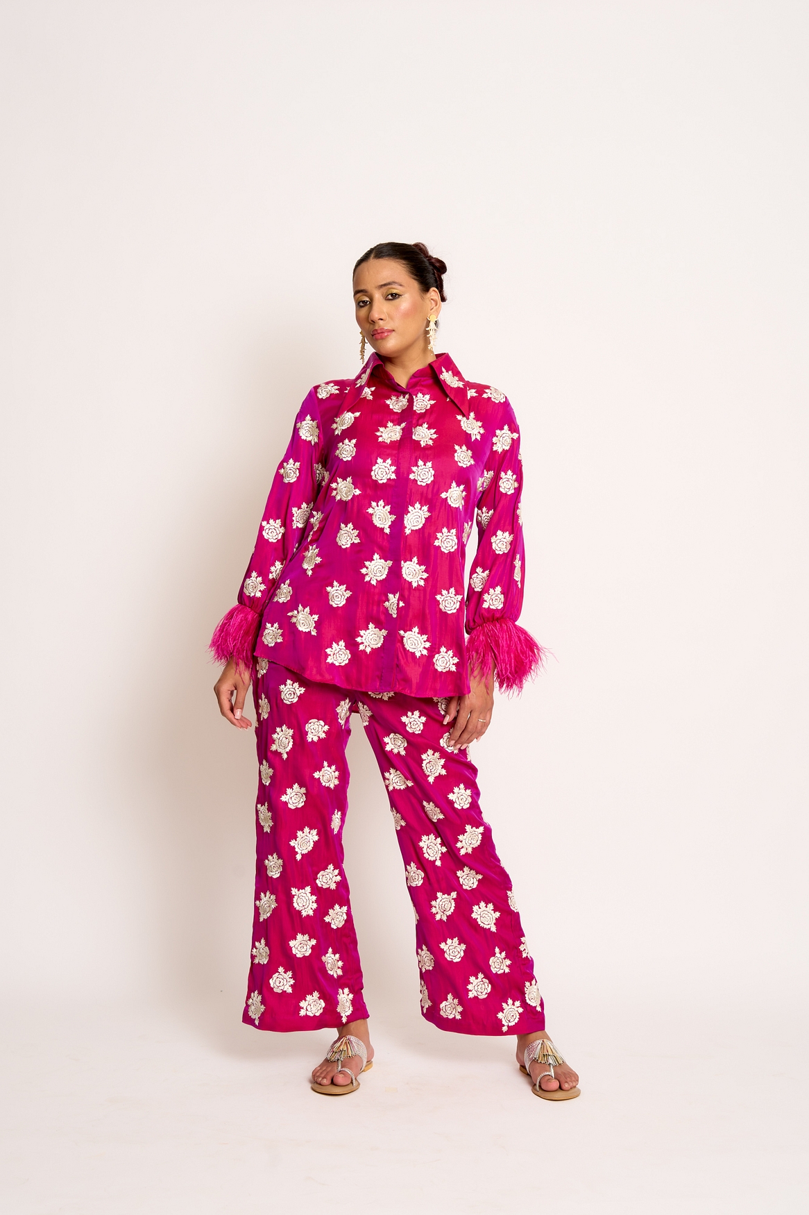 A model showcasing Orchid Purple Shehnaaz Twin Set Feature image by Ashtar from Ashtar's collection