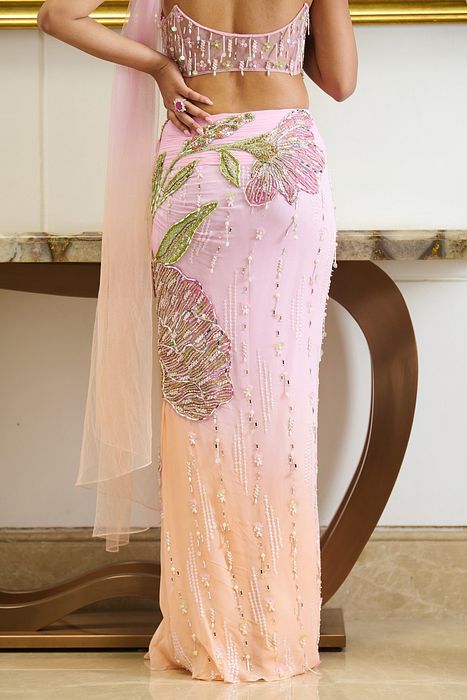A model showcasing Giza Saree by Moledro from Moledro's collection