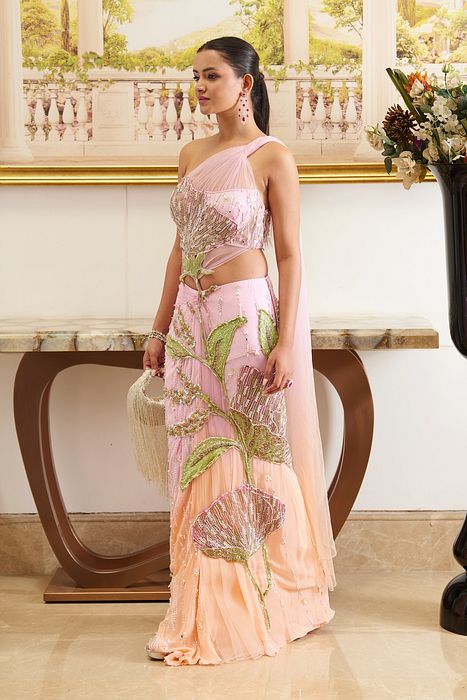 A model showcasing Giza Saree by Moledro from Moledro's collection