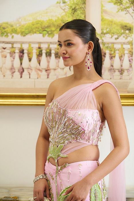 A model showcasing Giza Saree by Moledro from Moledro's collection
