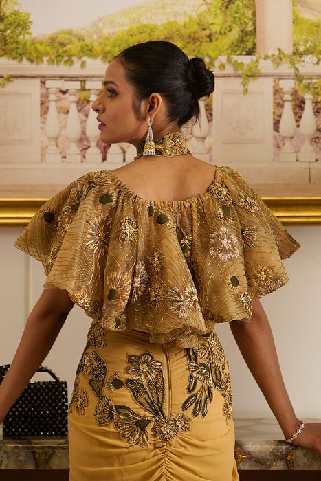 A model showcasing Kai Saree by Moledro from Moledro's collection