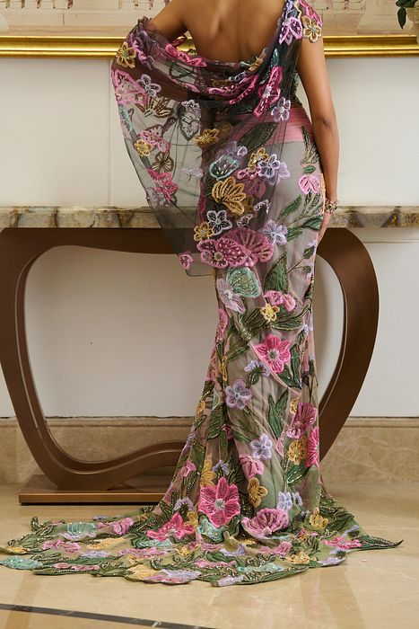A model showcasing Rydia Saree by Moledro from Moledro's collection