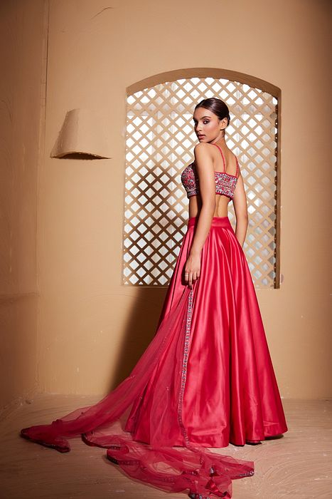 A model showcasing Gul Lehenga by Muditaa By Urmila from Muditaa By Urmila's collection
