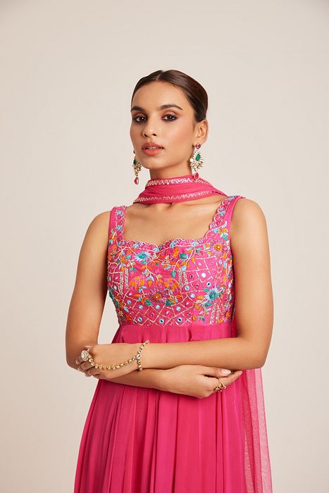 A model showcasing Bhargavi Anarkali by Muditaa By Urmila from Muditaa By Urmila's collection