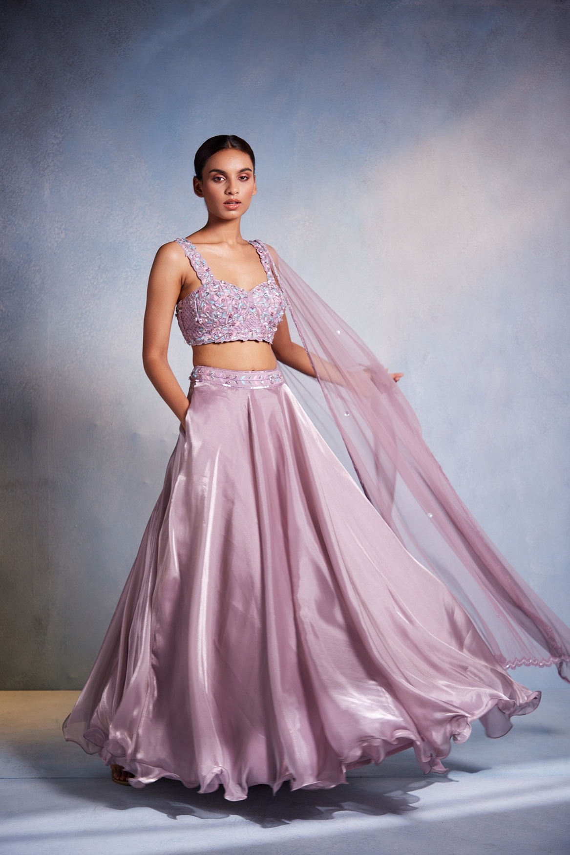 A model showcasing Itisha Lehenga Feature image by Muditaa By Urmila from Muditaa By Urmila's collection