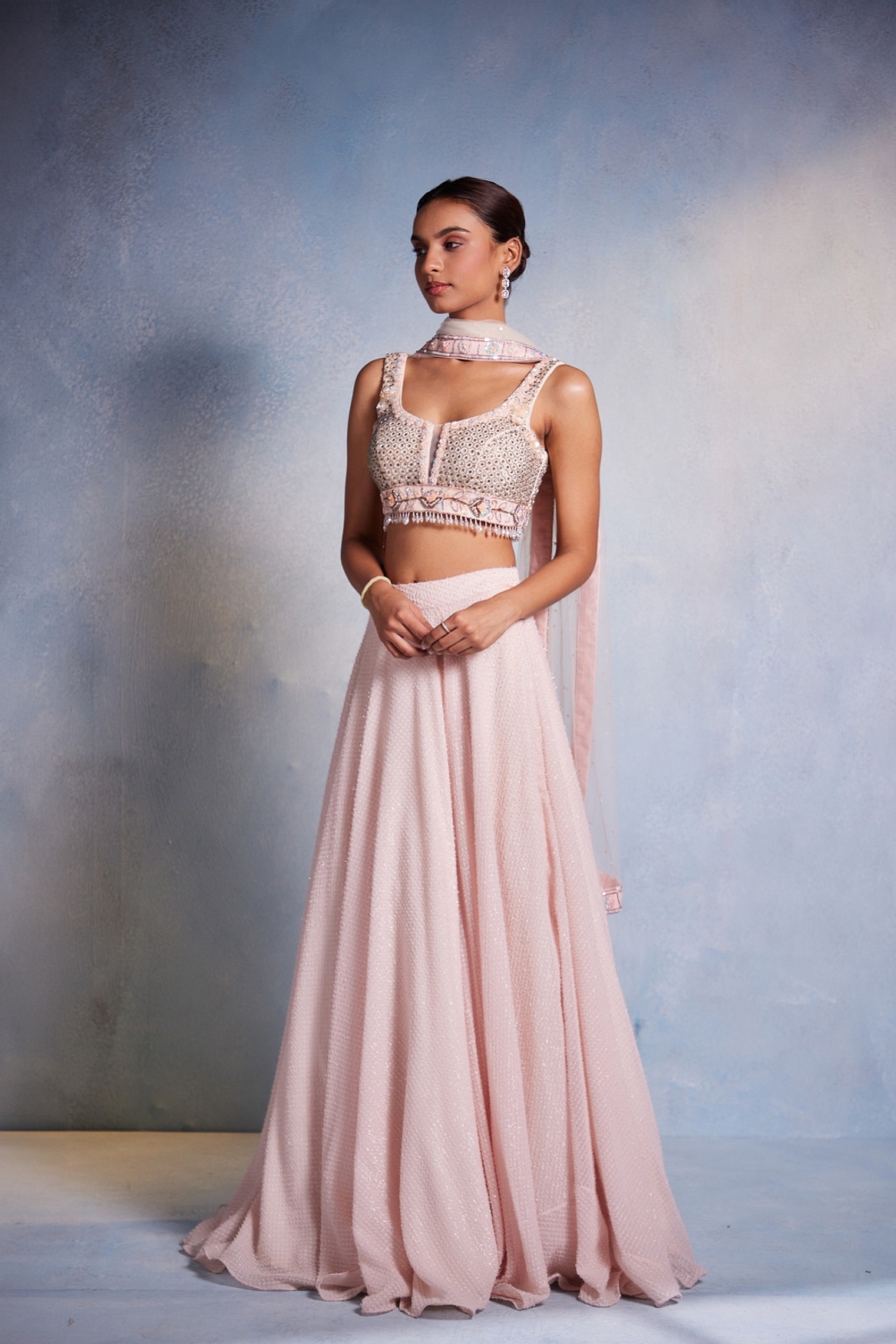 A model showcasing Nirvi Lehenga Feature image by Muditaa By Urmila from Muditaa By Urmila's collection