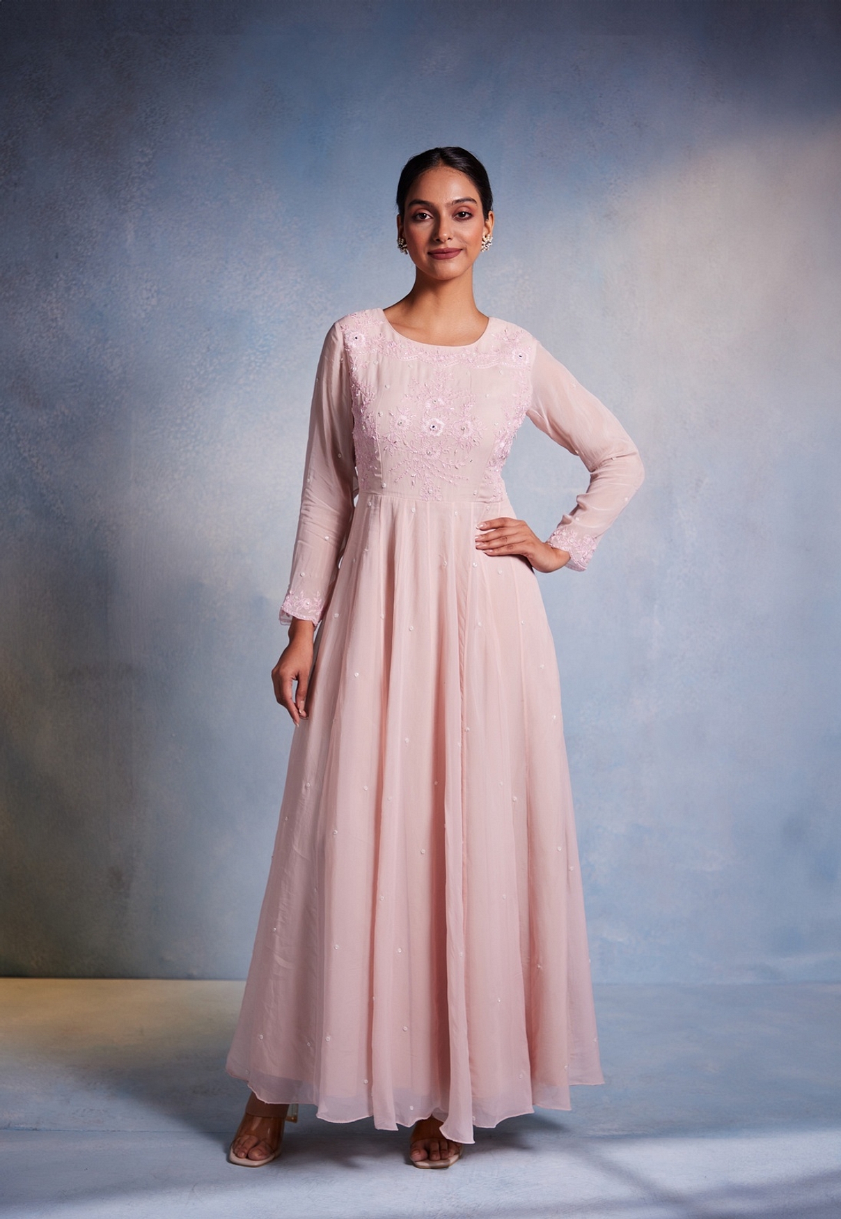 A model showcasing Aamani Dress Feature image by Muditaa By Urmila from Muditaa By Urmila's collection