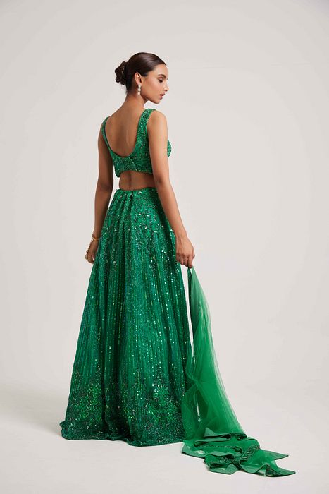 A model showcasing Markata Lehenga by Muditaa By Urmila from Muditaa By Urmila's collection