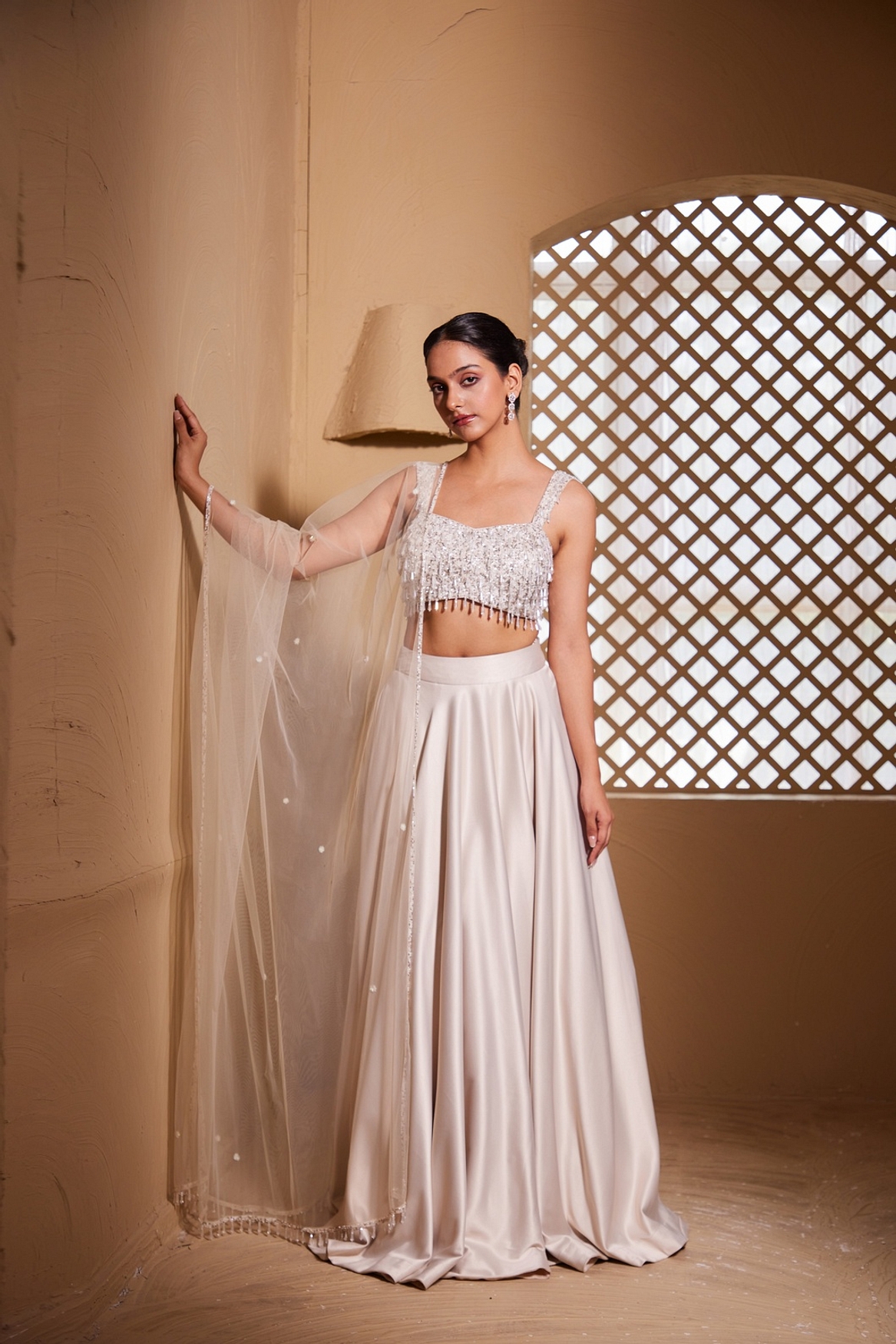 A model showcasing Hansika Lehenga Feature image by Muditaa By Urmila from Muditaa By Urmila's collection