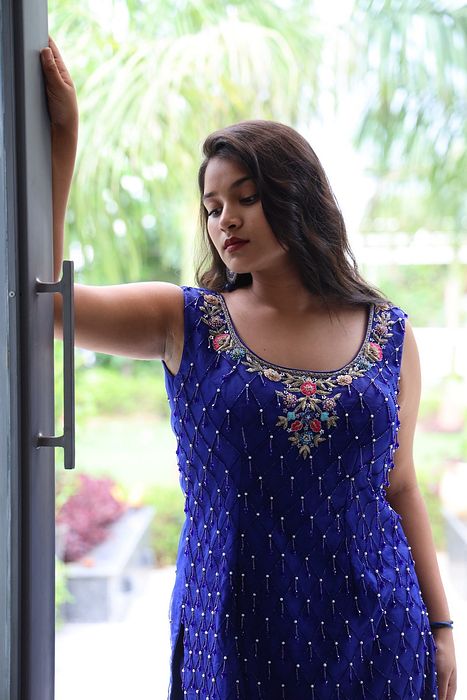 A model showcasing Akasa Gharara Set by Muditaa By Urmila from Muditaa By Urmila's collection