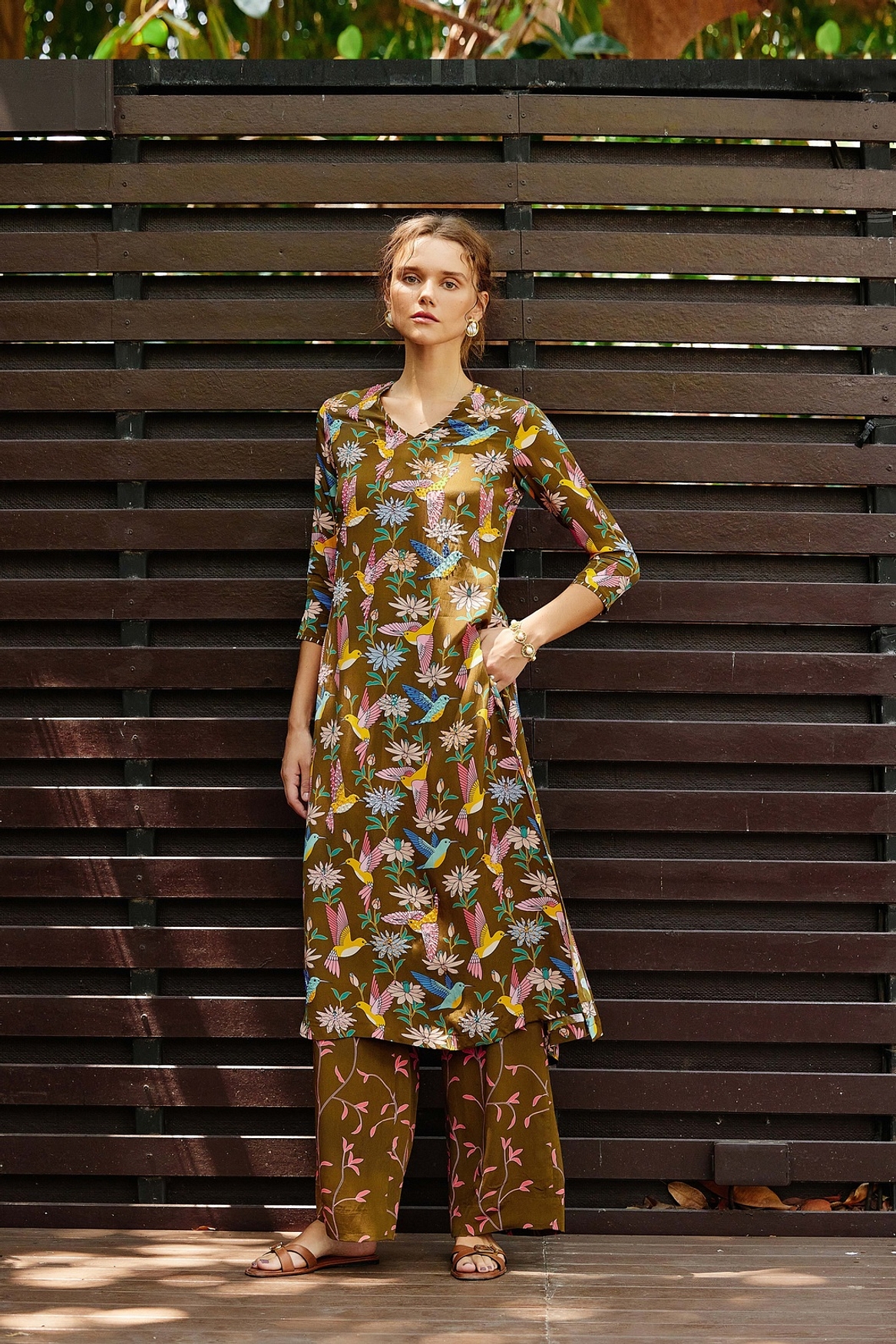 A model showcasing Aviary Kurta With Straight Pants Feature image by Nautanky from Nautanky's collection