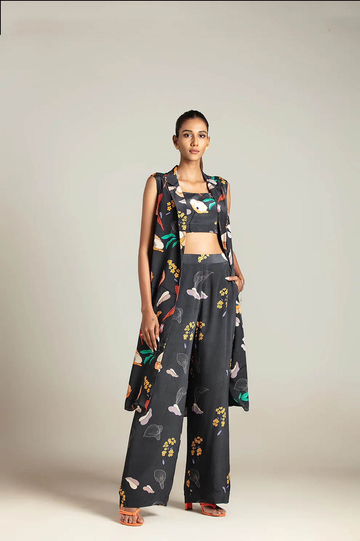 A model showcasing Eden Trench With Crop Top And Pants Feature image by Nautanky from Nautanky's collection