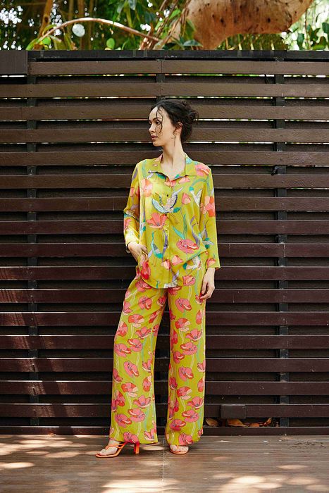 A model showcasing Botanique Coord Set by Nautanky from Nautanky's collection