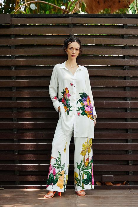 A model showcasing Wilderness Shirt With Pants by Nautanky from Nautanky's collection