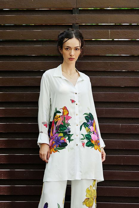 A model showcasing Wilderness Shirt With Pants by Nautanky from Nautanky's collection