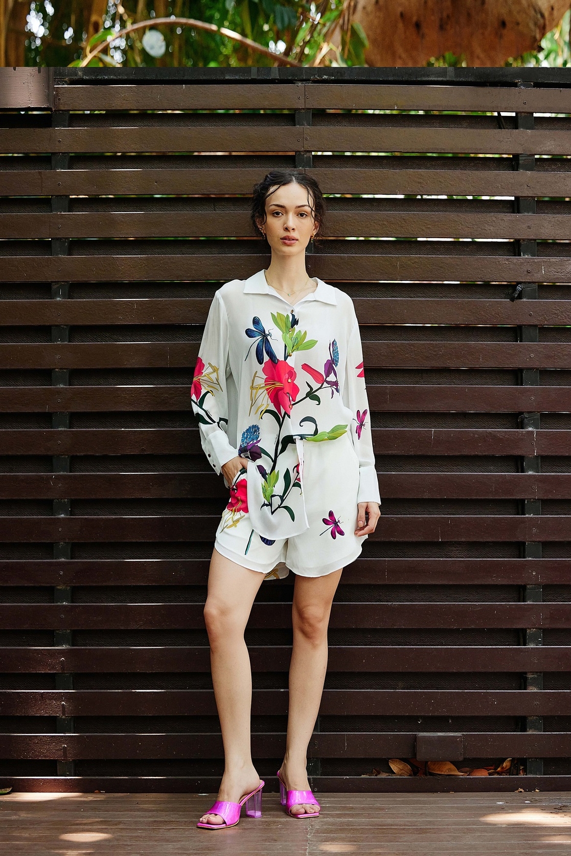 A model showcasing Meadow Shirt With Shorts Feature image by Nautanky from Nautanky's collection
