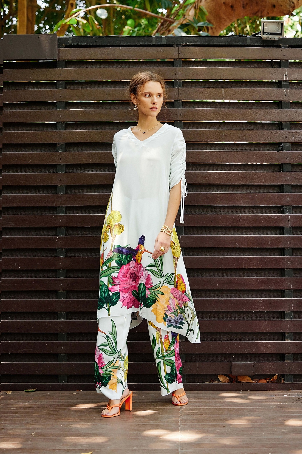 A model showcasing Flourish Kurta With Pants Feature image by Nautanky from Nautanky's collection