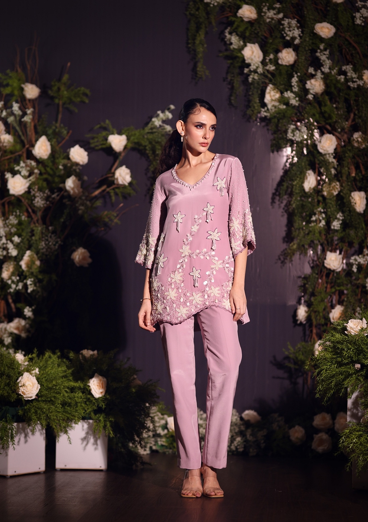 A model showcasing Lilac Coord Set Feature image by Ayushi Agarwal from Ayushi Agarwal's collection