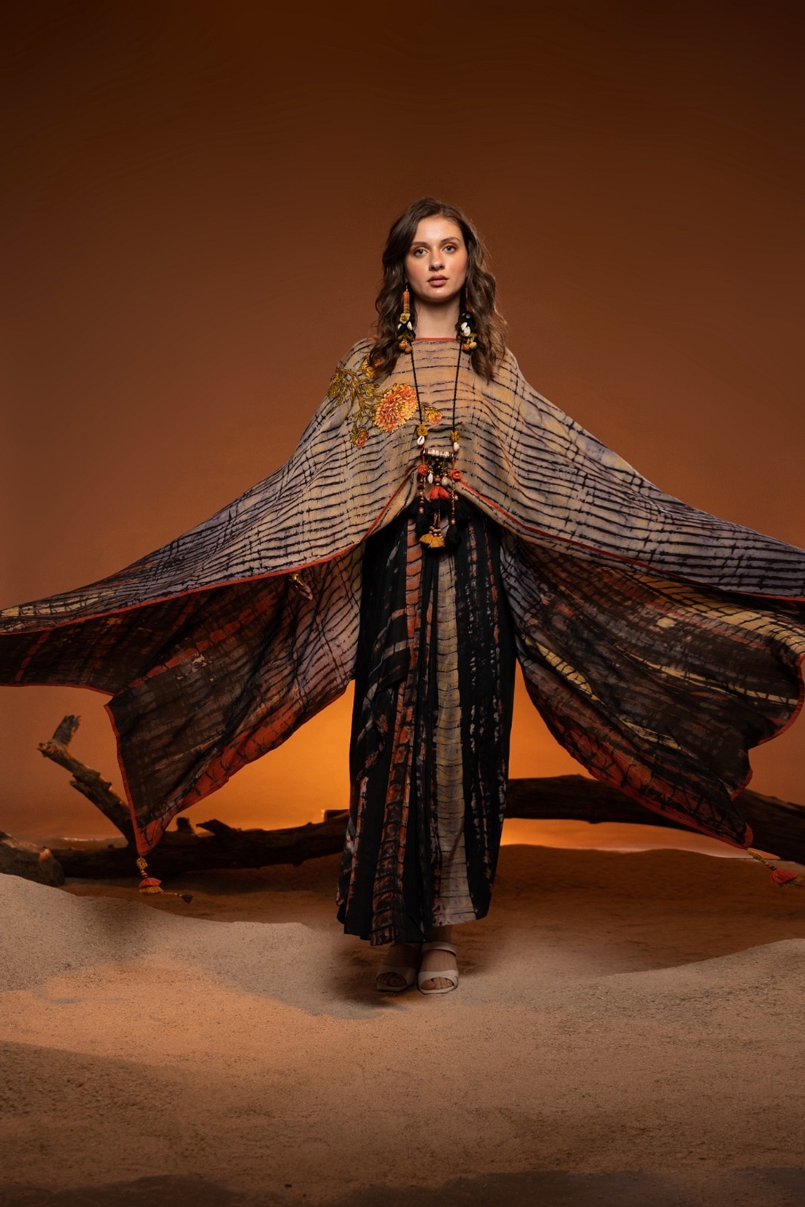 A model showcasing Black Shikoba Indo Western Feature image by Capisvirleo from Capisvirleo's collection