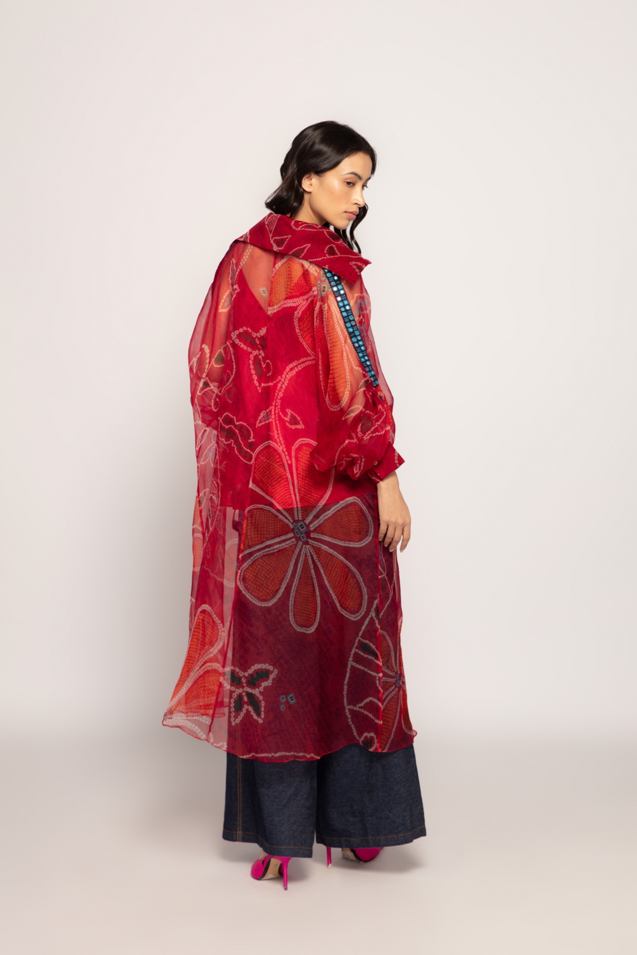 A model showcasing Abstract Shaded Print Camisole by Saaksha And Kinni from Saaksha And Kinni's collection