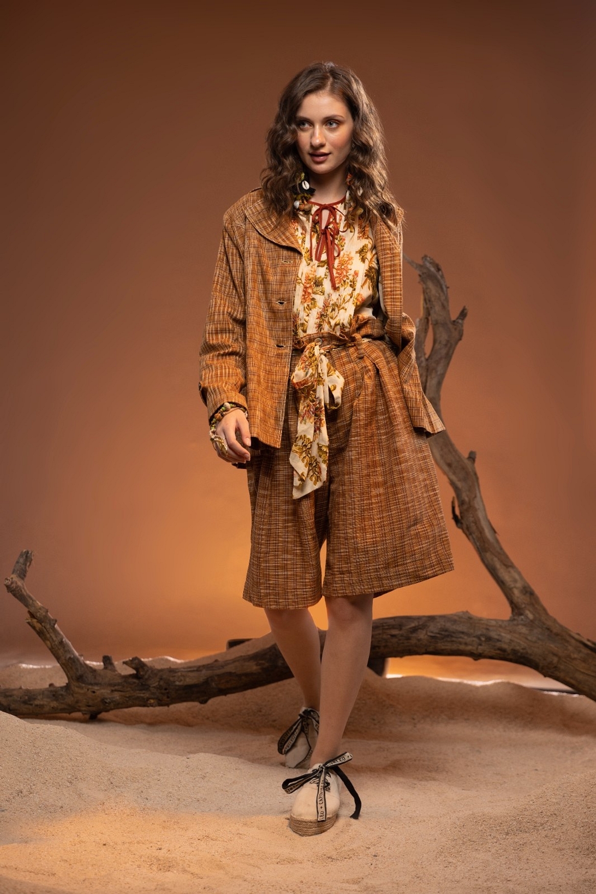 A model showcasing Hazel Brown Mehogany Jacket Feature image by Capisvirleo from Capisvirleo's collection
