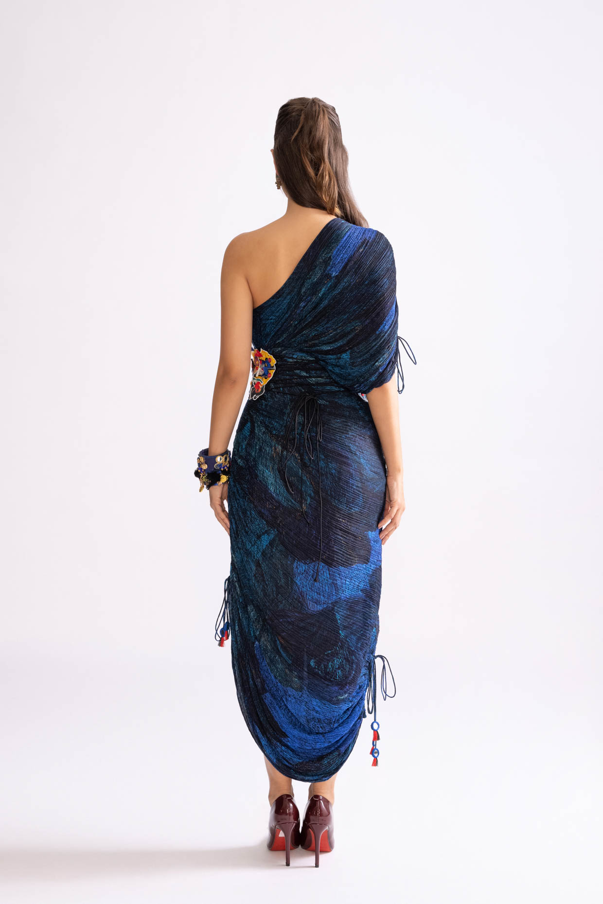 A model showcasing Mira Dress Dual Tone Dress by Saaksha And Kinni from Saaksha And Kinni's collection