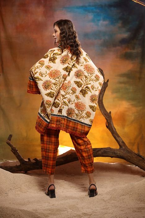 A model showcasing Ivory Oakwood Coord Set by Capisvirleo from Capisvirleo's collection