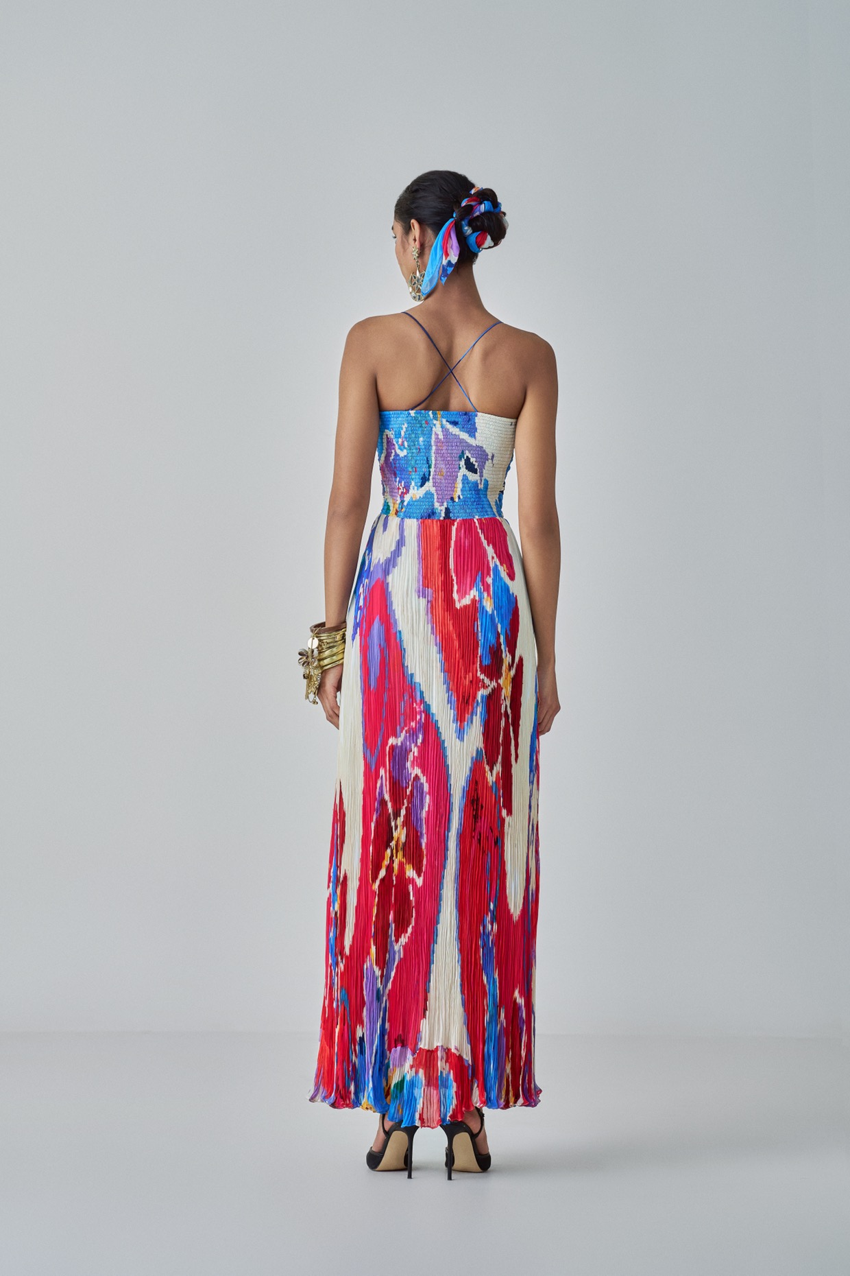 A model showcasing Layla Maxi Dress by Saaksha And Kinni from Saaksha And Kinni's collection