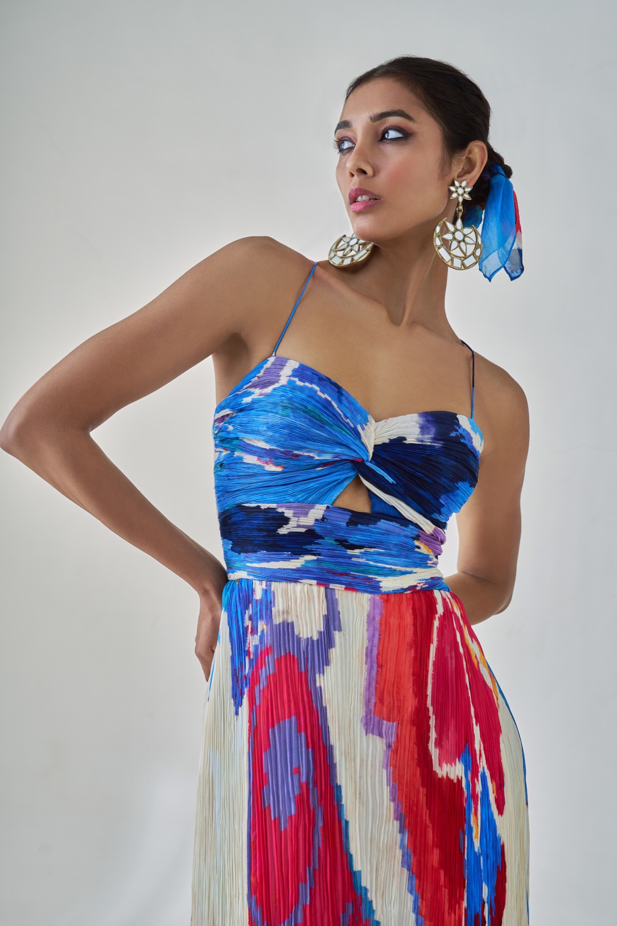 A model showcasing Layla Maxi Dress by Saaksha And Kinni from Saaksha And Kinni's collection