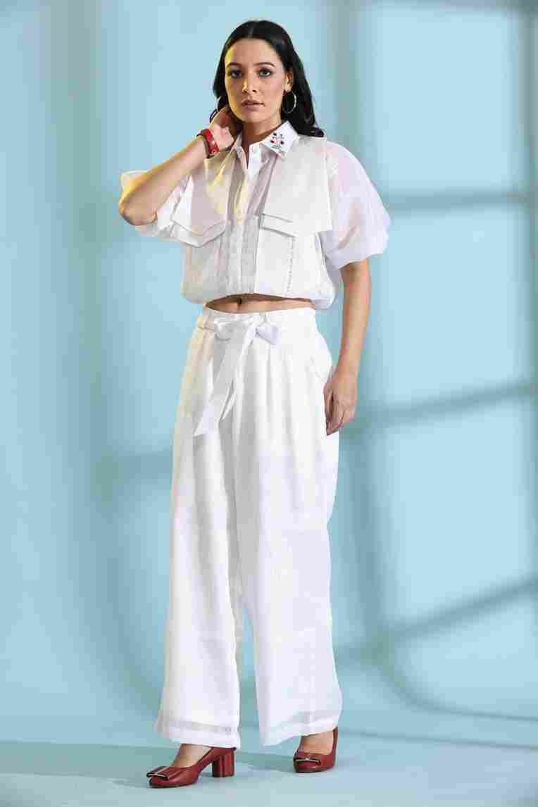 A model showcasing White Cord Set by Adivaa from Adivaa's collection