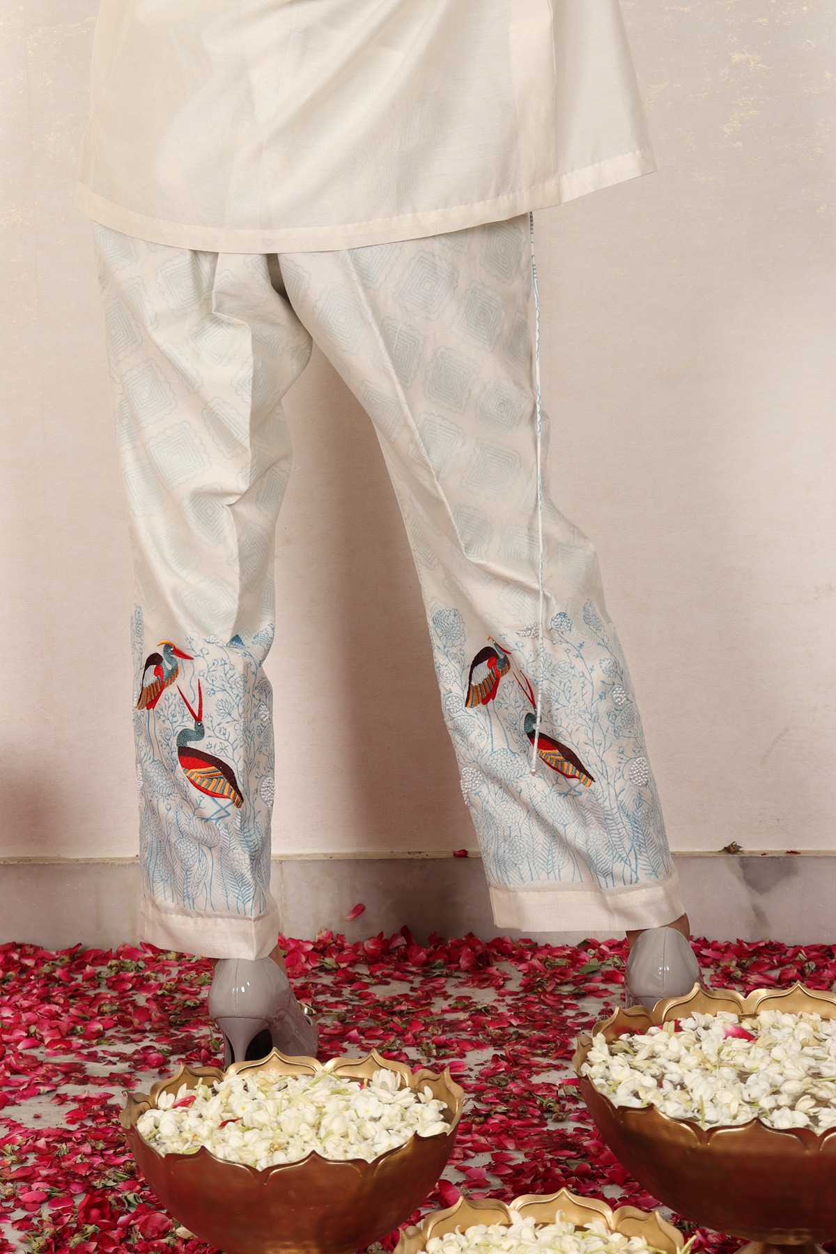 A model showcasing Blue Intricate Block Printed Coord Set by Adivaa from Adivaa's collection