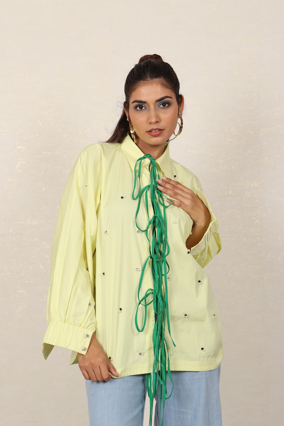 A model showcasing Kimono Style Shirt by Adivaa from Adivaa's collection