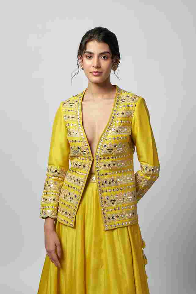 A model showcasing Omaira Lehenga Set by Gopi Vaid from Gopi Vaid's collection