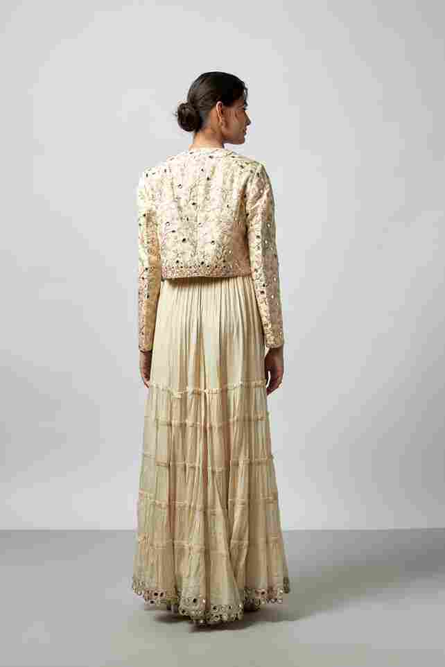 A model showcasing Aanya Pant Set by Gopi Vaid from Gopi Vaid's collection