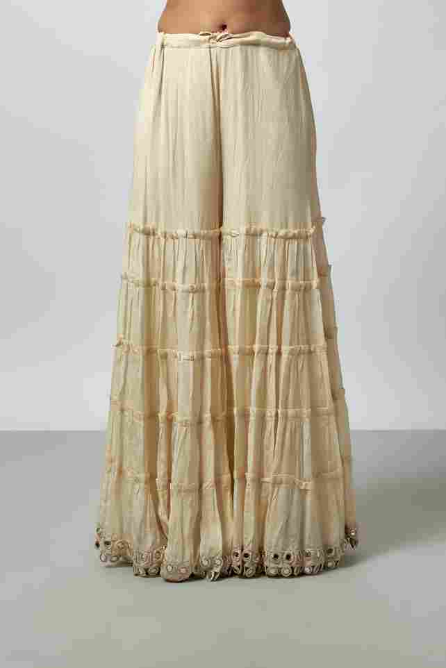 A model showcasing Aanya Pant Set by Gopi Vaid from Gopi Vaid's collection