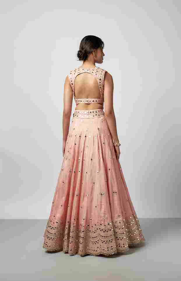 A model showcasing Daksha Lehenga Set by Gopi Vaid from Gopi Vaid's collection