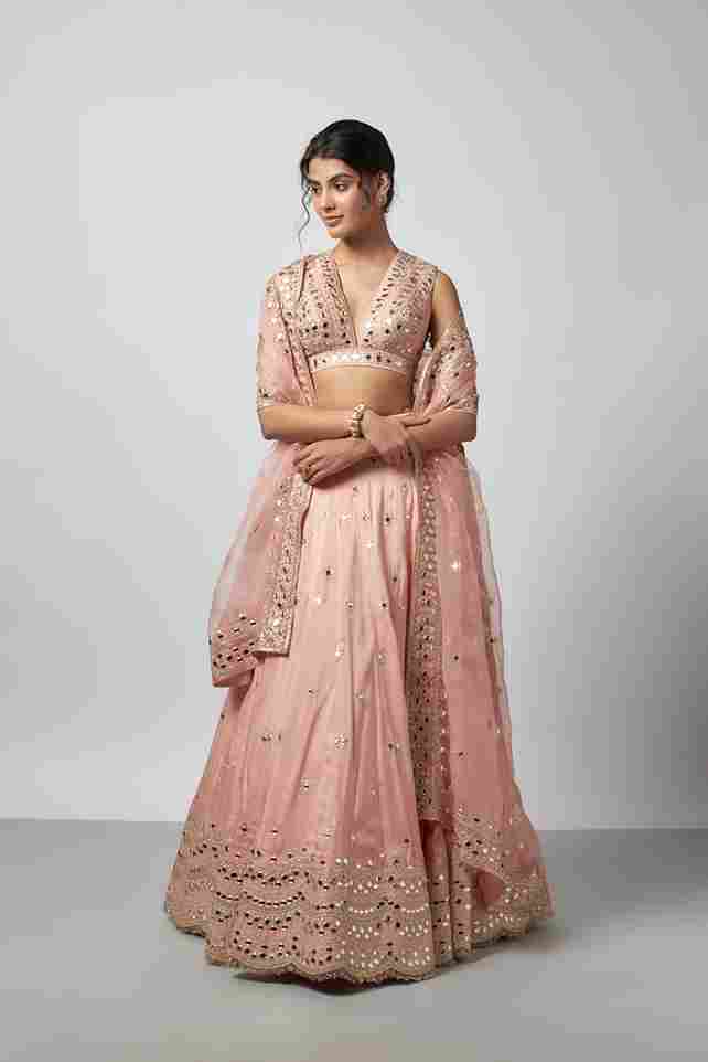 A model showcasing Daksha Lehenga Set by Gopi Vaid from Gopi Vaid's collection