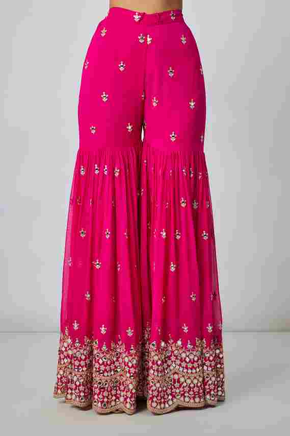 A model showcasing Eila Sharara Set by Gopi Vaid from Gopi Vaid's collection