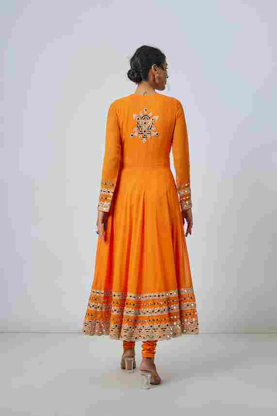 A model showcasing Varya Anarkali Set by Gopi Vaid from Gopi Vaid's collection