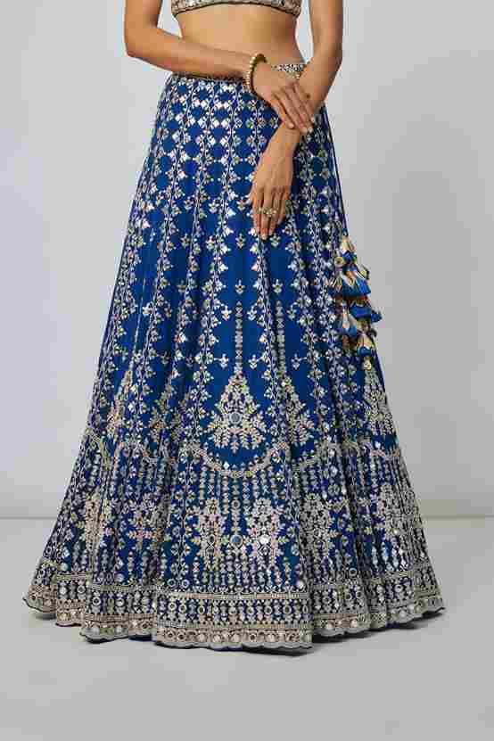 A model showcasing Rudrani Lehenga Set by Gopi Vaid from Gopi Vaid's collection