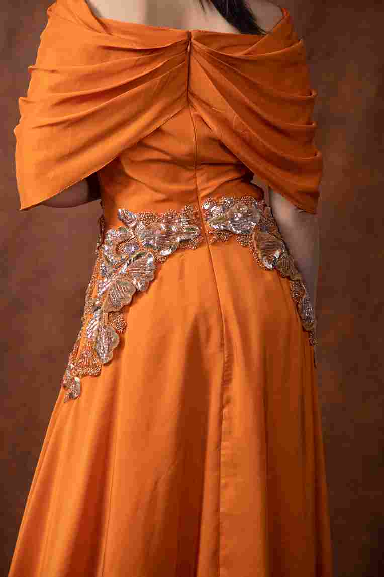 A model showcasing Atlantis Jumpsuit Gown by Kanika Verma Couture from Kanika Verma Couture's collection