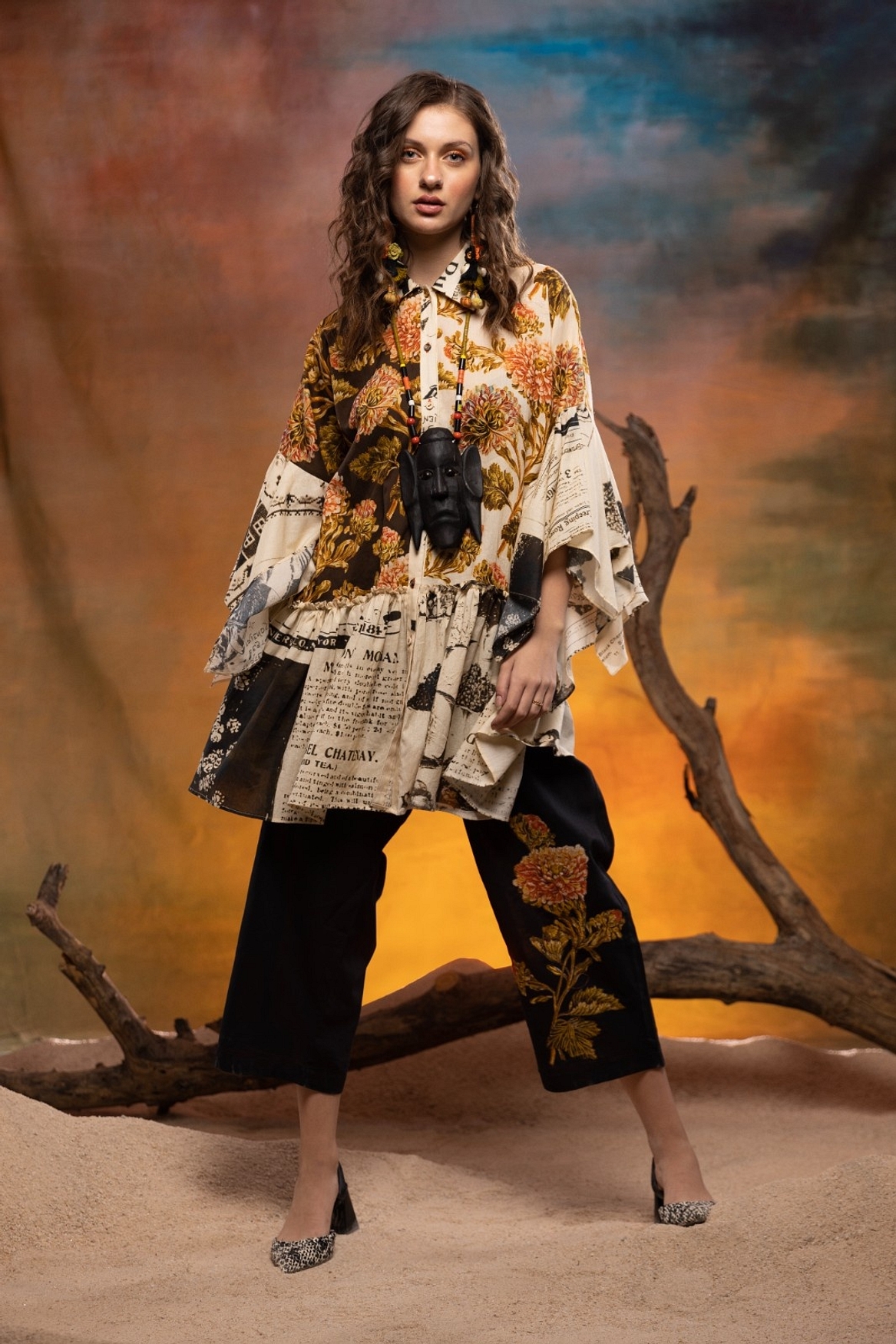 A model showcasing Black FIR Pants Feature image by Capisvirleo from Capisvirleo's collection