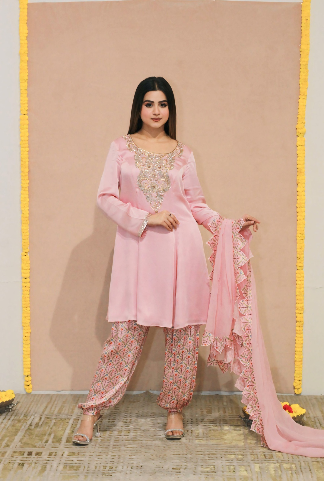 A model showcasing Jannat Kurta Salwar by Kanika Verma Couture from Kanika Verma Couture's collection