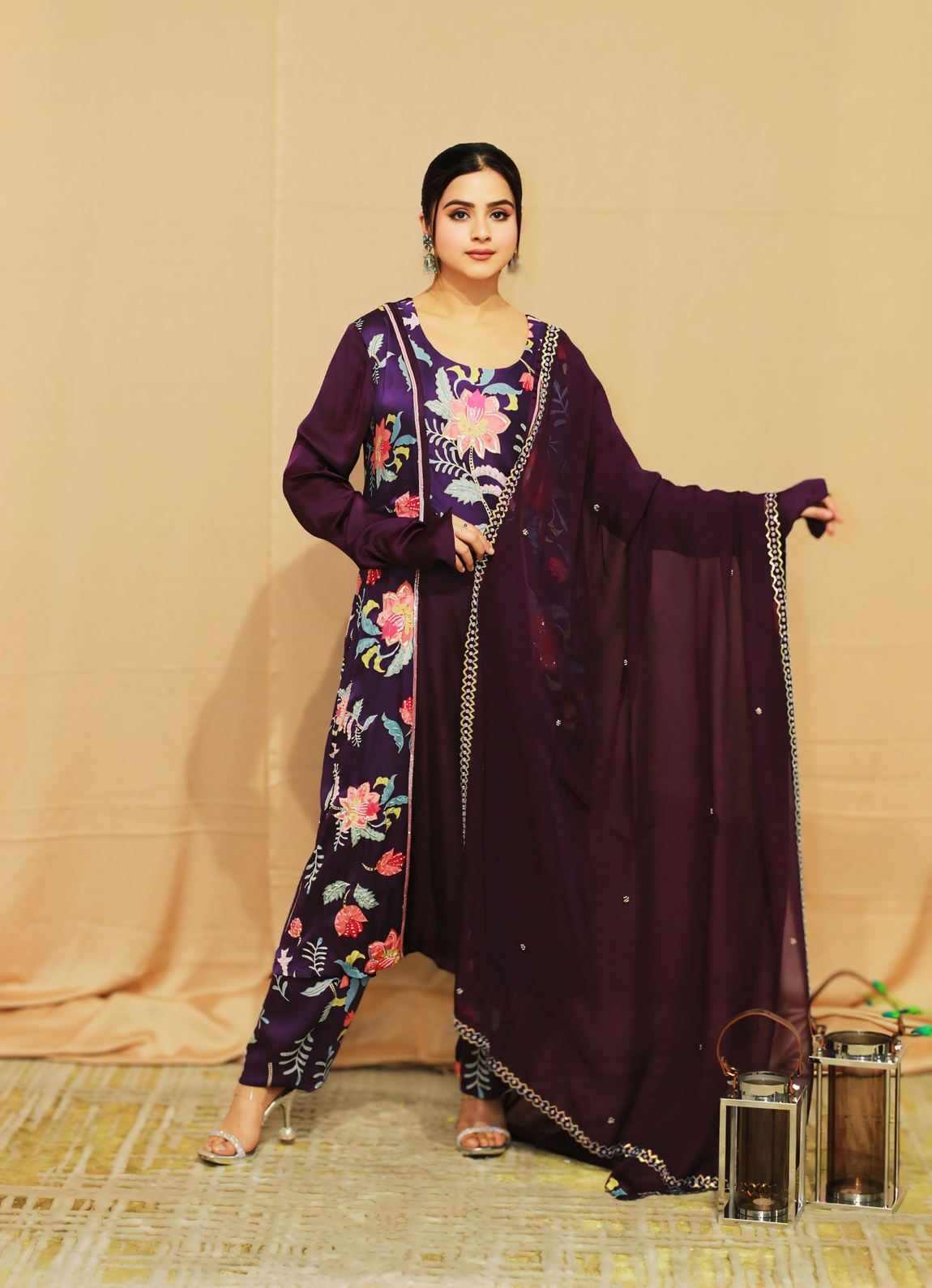 A model showcasing Upvan Princess Cut Suit by Kanika Verma Couture from Kanika Verma Couture's collection