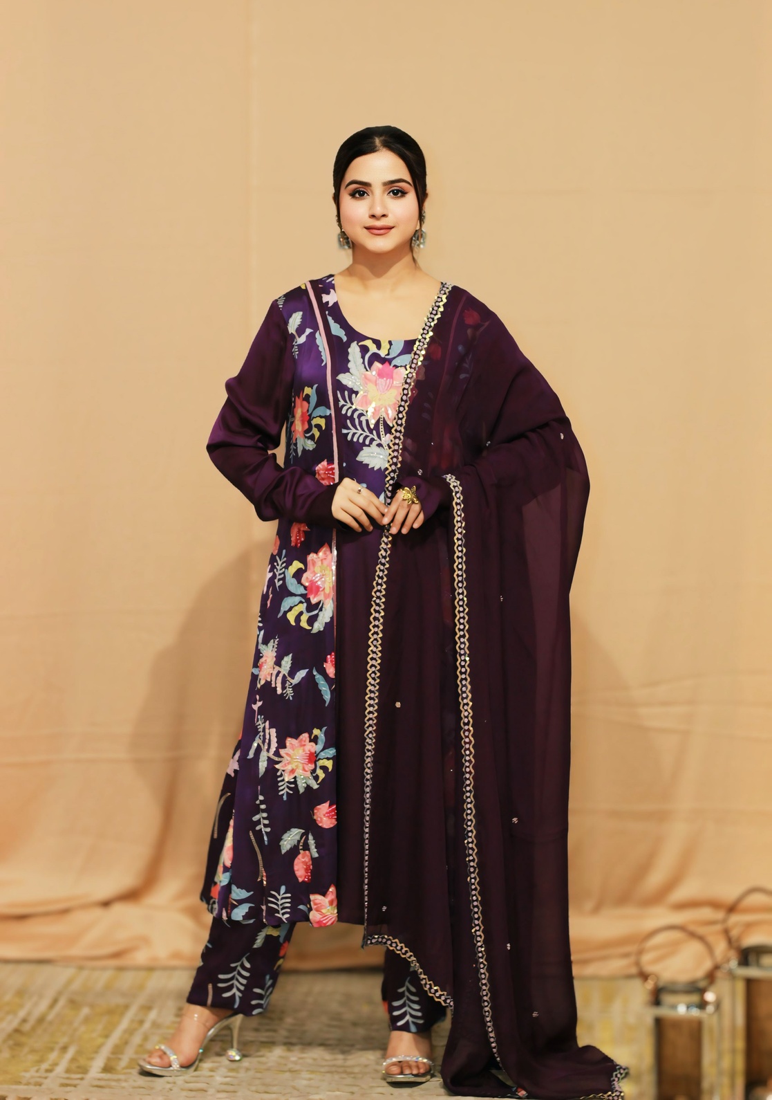 A model showcasing Upvan Princess Cut Suit by Kanika Verma Couture from Kanika Verma Couture's collection