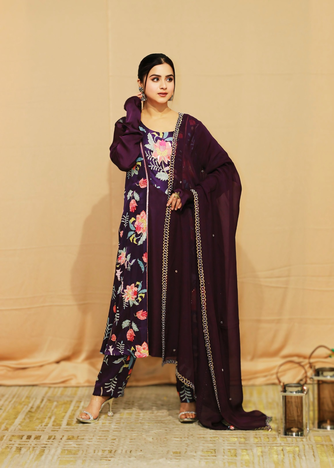 A model showcasing Upvan Princess Cut Suit by Kanika Verma Couture from Kanika Verma Couture's collection