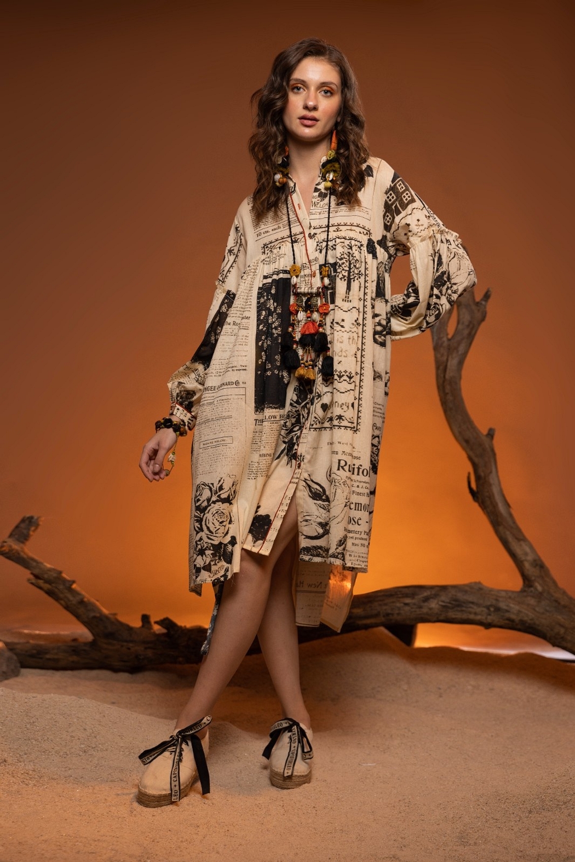 A model showcasing Ivory Black Alder Dress Feature image by Capisvirleo from Capisvirleo's collection