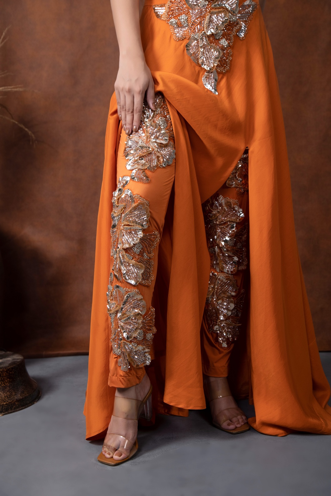 A model showcasing Aura Gownstyle by Kanika Verma Couture from Kanika Verma Couture's collection A model showcasing Aura Gownstyle by Kanika Verma Couture from Kanika Verma Couture's collection