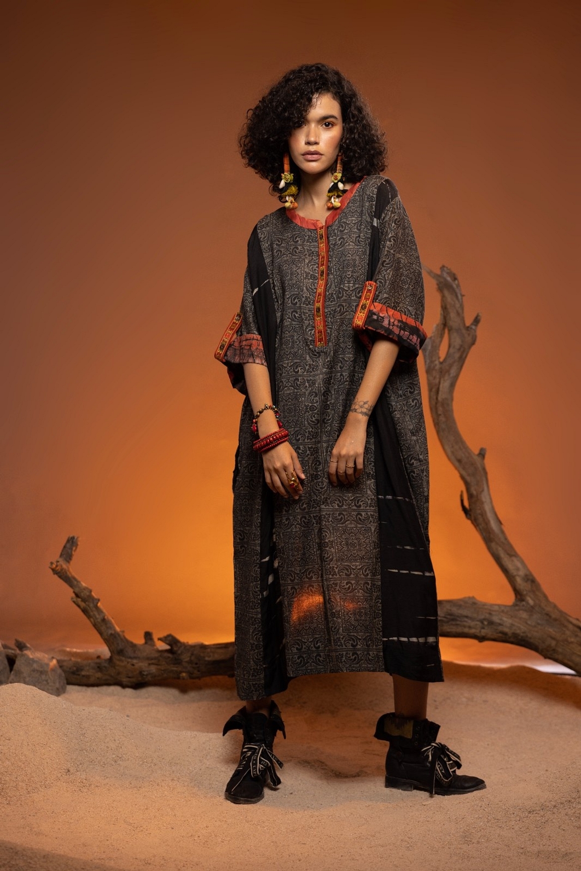 A model showcasing Black SANDALWOOD Kurta Feature image by Capisvirleo from Capisvirleo's collection