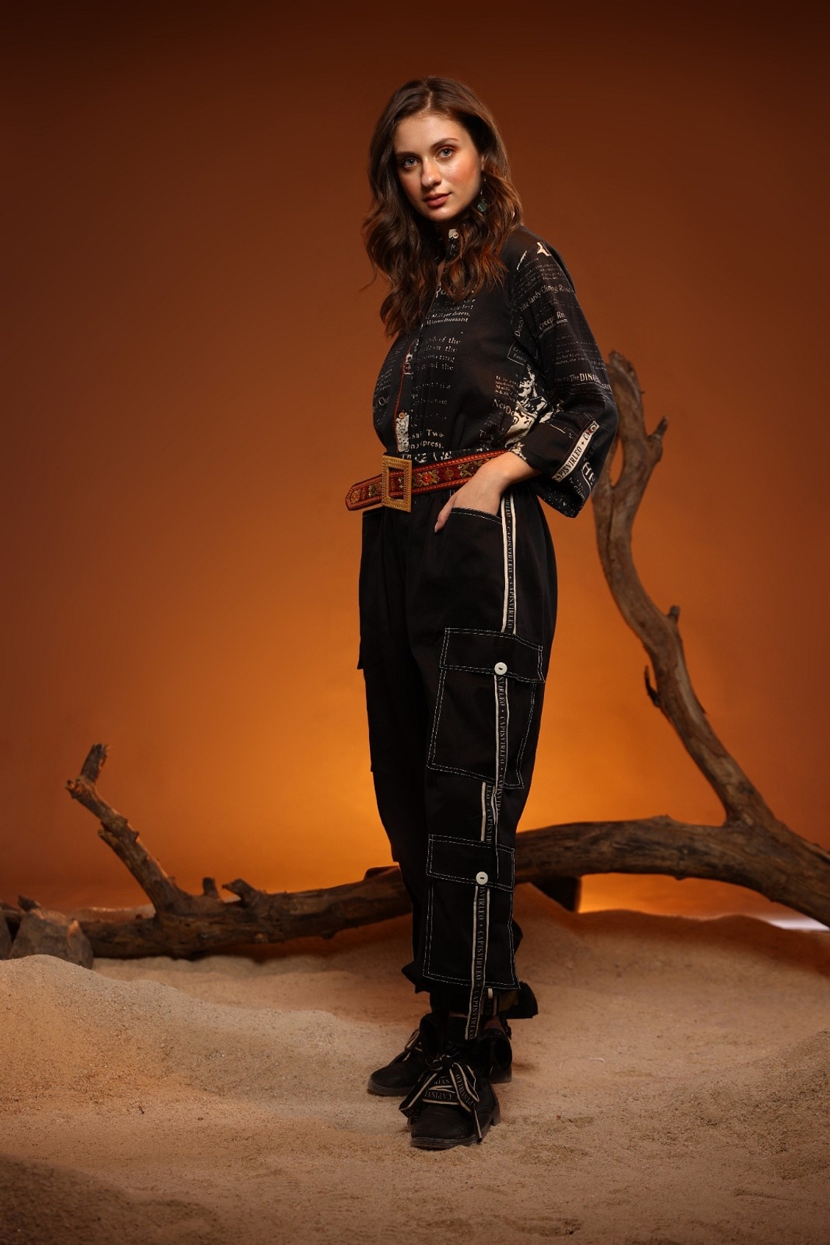 A model showcasing Black Holly Pants Feature image by Capisvirleo from Capisvirleo's collection
